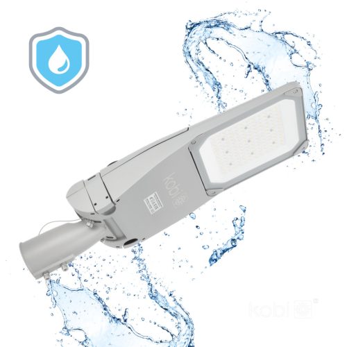 LED utcai lámpa, ipari, közúti lámpatest, 20400lm, 120W, 4000K, semleges, IP66, IK09, szürke, Master Street, Kobi