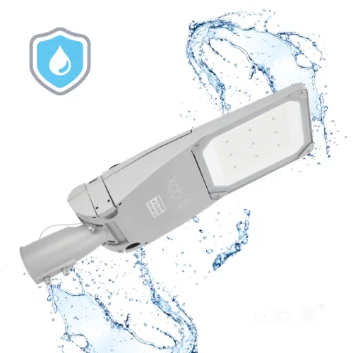 LED utcai lámpa, ipari, közúti lámpatest, 20400lm, 120W, 4000K, semleges, IP66, IK09, szürke, Master Street, Kobi