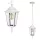 Kültéri kerti függőlámpa E27 fehér IP54 LO 4105 Kobi