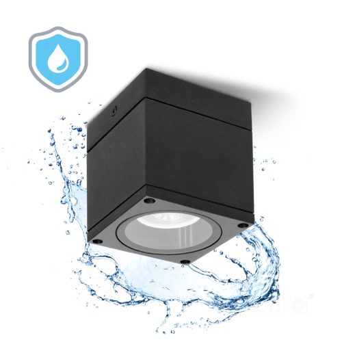 Querk Kobi kültéri kerti lámpa, fekete, GU10, IP54