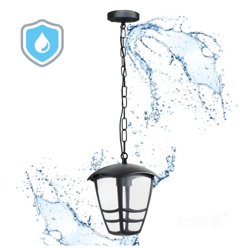 Tevio Kobi E27 fekete IP54 kerti kültéri függőlámpa