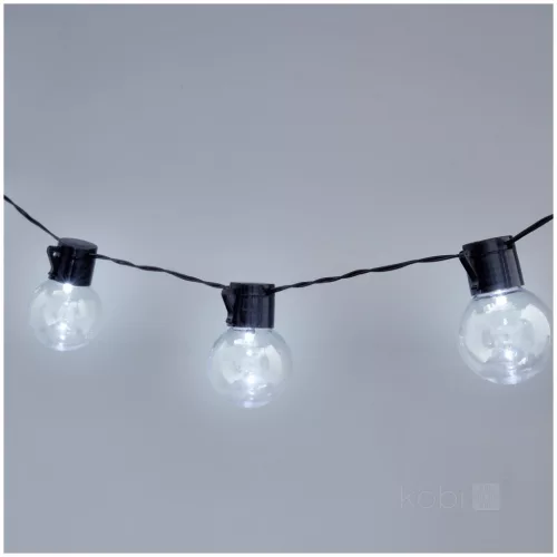Napelemes lámpa, Girland, Kültéri, Kerti, LED, 0.12W, 6000K, Hideg fekete, IP44, Starlight, Kobi