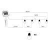 Napelemes lámpa, Girland, Kültéri, Kerti, LED, 0.12W, 6000K, Hideg fekete, IP44, Starlight, Kobi