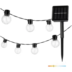   Napelemes lámpa, Girland, Kültéri, Kerti, LED, 0.12W, 3000K, Meleg fekete, IP44, Starlight Kobi