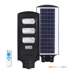   Napelemes LED utcai lámpa, ipari, úti lámpatest, 8W, 850lm, 6500K, hideg fényű, mozgás- és alkonyérzékelővel, IP54, fekete, Urbi Kobi