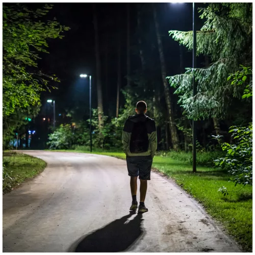 Napelemes LED utcai lámpa, ipari, úti lámpa, 11W, 1100lm, 6500K, hideg fényű, mozgás- és alkonyérzékelővel, IP54, fekete, Urbi Kobi