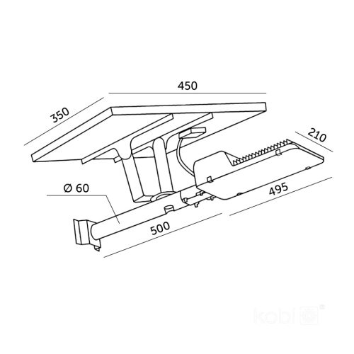 Napelemes LED utcai lámpa, ipari, közúti lámpatest, 11W, 1100lm, 4000K, semleges, alkonykapcsolós, IP54, fekete, Solit Kobi