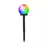 Napelemes kerti lámpa, dugaszolható, kültéri LED girland, 0,12 W RGB, fekete IP44, gömb Kobi