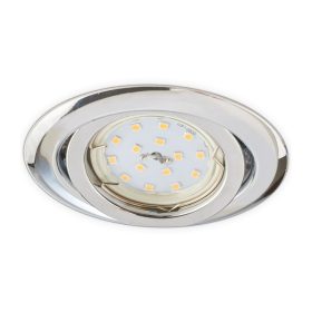   Halogén mennyezeti lámpatest, süllyesztett GU10 MR16 OH15, kerek, mozgatható, Chrome Kobi