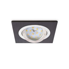   Süllyesztett GU10 halogén spotlámpa, fekete, négyzet alakú, Kobi