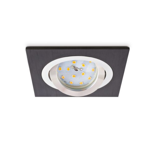 Süllyesztett GU10 halogén spotlámpa, fekete, négyzet alakú, Kobi