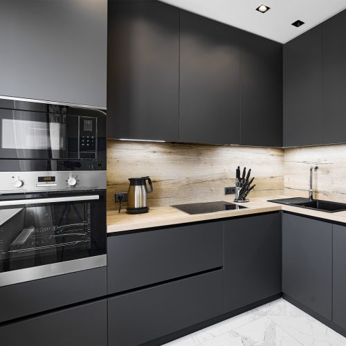 Süllyesztett GU10 halogén spotlámpa, fekete, négyzet alakú, Kobi