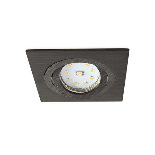 Süllyesztett GU10 halogén süllyesztett spotlámpa, négyzet alakú, fekete, Kobi