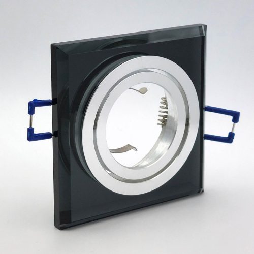 Süllyesztett GU10 halogén süllyesztett spotlámpa, fekete, négyzet alakú, Kobi