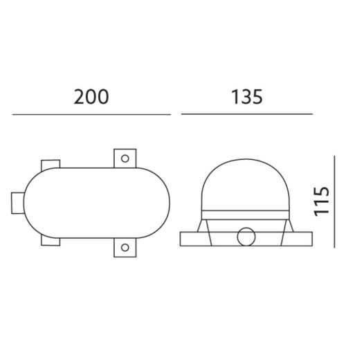 Hajólámpa E27 ovális 100W hálós fém IP44 fehér KOBI