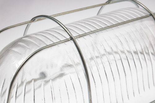 Hajólámpa E27 ovális 100W hálós fém IP44 fehér KOBI