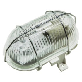   LED E27 CSATORNA lámpa garázslámpa ovális 60W hálós fém IP44 fehér KOBI