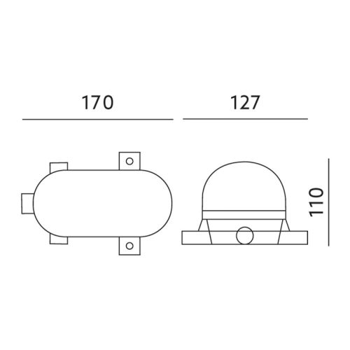 LED E27 CSATORNA lámpa garázslámpa ovális 60W hálós fém IP44 fehér KOBI