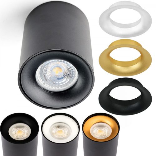 HALOGÉN felületre szerelhető SPOT TUBE lámpatest LED GU10 TRIO-hoz, fekete