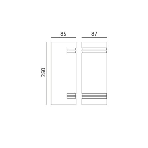 Kerti homlokzati lámpa fali lámpa fel-le LED QUAZAR 7 GU10 IP44 GREY KOBI