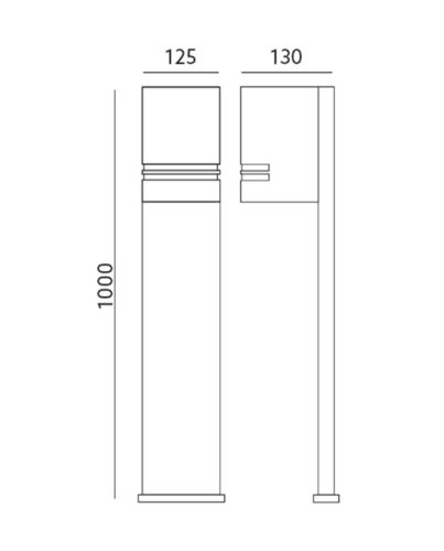 LED kerti lámpa QUAZAR 12 GU10 IP44 KOBI ALUMÍNIUM FEKETE