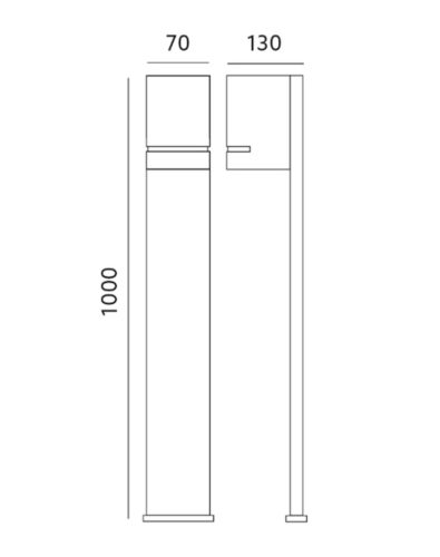 LED kerti lámpa QUAZAR 14 GU10 IP44 KOBI ALUMÍNIUM SZÜRKE