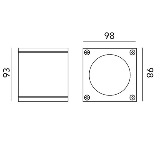 SPOT LED QUAZAR 17 GU10 IP44 KOBI ALUMÍNIUM négyzet alakú fekete mennyezeti lámpa