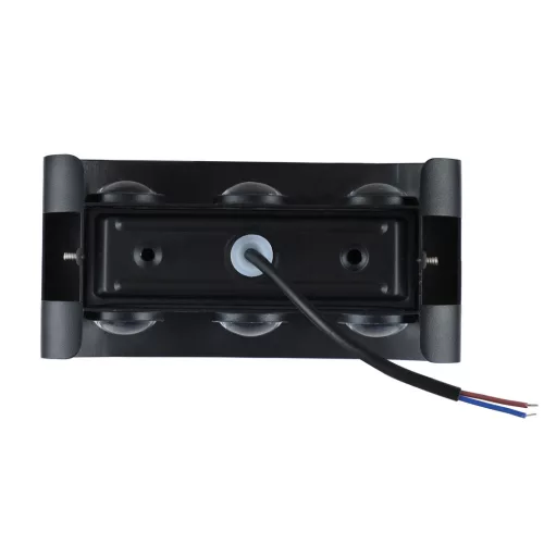Kerti fali lámpa, kültéri, LED, 6W, 480lm, 3000K, meleg fényű felső, alsó, IP54, fekete, Kobi
