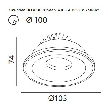 Süllyesztett KOGE LED VILÁGÍTÁS 10W 700lm ROUND fehér sherkezet. KOBI
