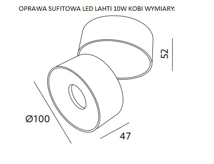 LED MENNYEZETI VILÁGÍTÁS LAHTI 10W 700lm 3000K ROUND fehér szerkezet. KOBI