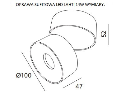 LED MENNYEZETI LÁMPA LAHTI 14W 870lm KEREK fehér szerkezet. KOBI