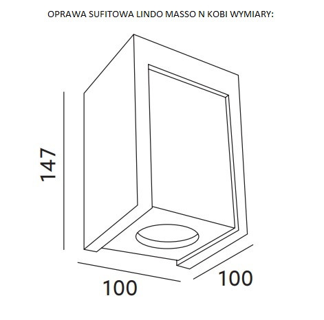 FELÜLETRE SZERELŐ MENNYEZETI LÁMPA LINDO MASSO N 1xGU10 szürke/fekete KOBI