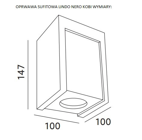 FELÜLETRE SZERELŐ MENNYEZETI LÁMPA LINDO NERO 1xGU10 fehér/fekete KOBI