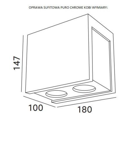 FELÜLETRE SZERELŐ MENNYEZETI LÁMPA PURO króm 2xGU10 fehér/króm KOBI