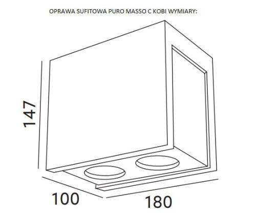 FELÜLETRE SZERELŐ MENNYEZETI VILÁGÍTÁS PURO MASSO C 2xGU10 szürke/chr KOBI