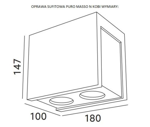 FELÜLETRE SZERELŐ MENNYEZETI VILÁGÍTÁS PURO MASSO N 2xGU10 szürke/fekete KOBI
