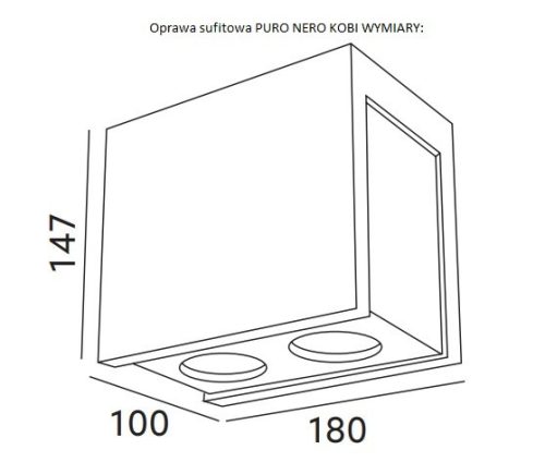 FELÜLETRE SZERELŐ MENNYEZETI VILÁGÍTÁS PURO NERO 2xGU10 fehér/KOBI fekete