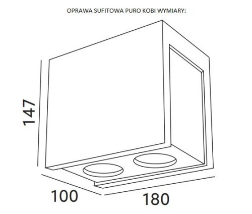 FELÜLETRE SZERELŐ MENNYEZETI LÁMPA PURO 2xGU10 fehér/fehér KOBI