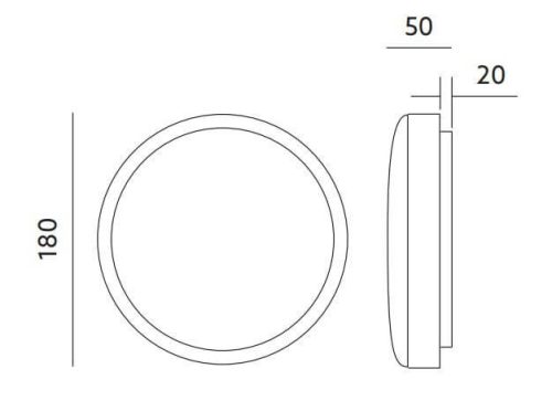 LED fali mennyezeti lámpatest TORO 12W 935lm 4000K Semleges 120°