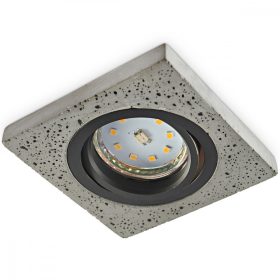   Süllyesztett négyzet alakú mozgatható mennyezeti lámpatest BARI GU10 MR16 Fekete Beton