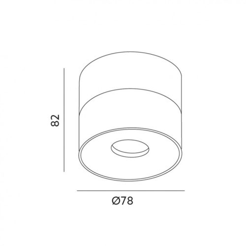LED MENNYEZETI LÁMPA LAHTI Mini 8W 547lm ROUND Fekete Mozgatható KOBI