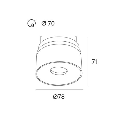 LED MENNYEZETI LÁMPA OSLO Mini 8W 547lm ROUND fekete szerkezet. KOBI