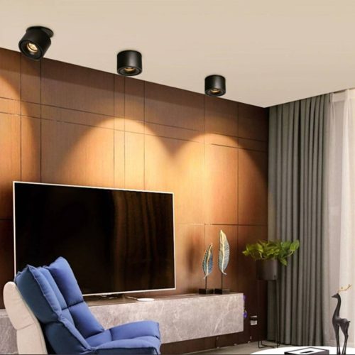 LED MENNYEZETI LÁMPA OSLO Mini 8W 547lm ROUND fekete szerkezet. KOBI