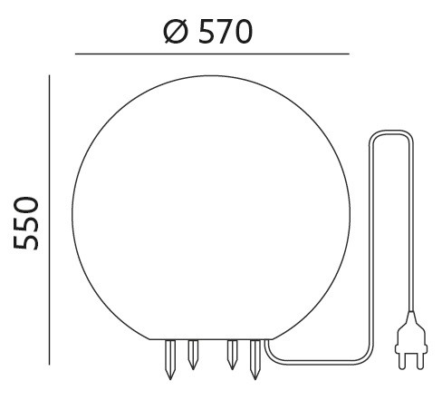 Kerti labdás LÁMPA a kertbe E27 GARDEN BALL XXL Kobi 57cm