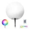 Napelemes kerti lámpa LED 3000K + RGB talajra szerelhető dekoratív gömbtüske 40cm KOBI