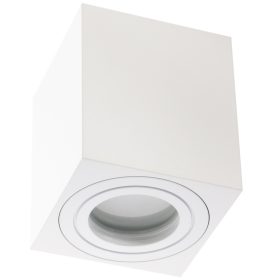   Felületre szerelhető HALOGÉN lámpatest Vízálló alumínium SPOT CSŐ 95mm IP44 Fehér AQUARIUS SQUARE Kobi