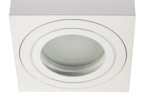 Felületre szerelhető HALOGÉN lámpatest Vízálló alumínium SPOT CSŐ 95mm IP44 Fehér AQUARIUS SQUARE Kobi