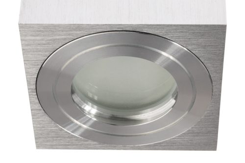 Felületre szerelhető HALOGÉN lámpatest Vízálló alumínium SPOT TUBE 95mm IP44 króm AQUARIUS SQUARE Kobi