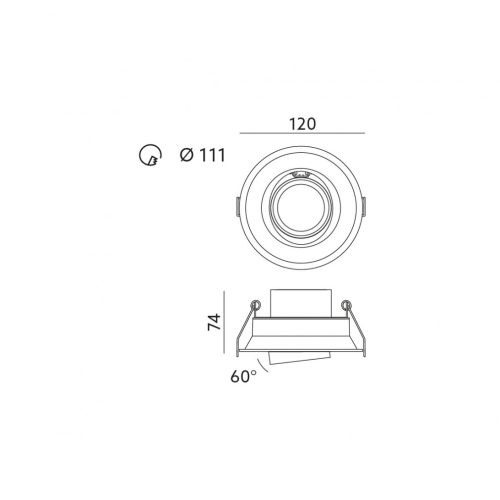 Mozgatható halogén gyűrűs rögzítés GU10 MR16 fekete KOMA Kobi