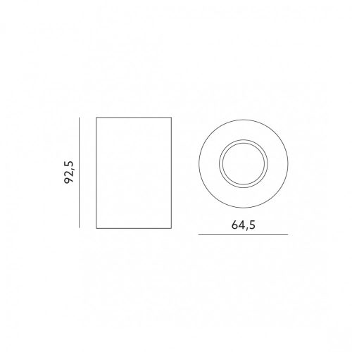 Felületre szerelhető halogén lámpatest Alumínium SPOT TUBA LED GU10-hez Kerek fekete MANGO KOBI